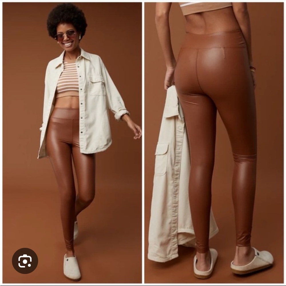 NWOT Offline Aerie Light Brown Leather High-Waisted Leggings size S